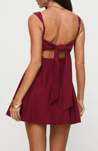 Dramatic A Line Square Neck Sleeveless Bow Back Short Length Homecoming Dress