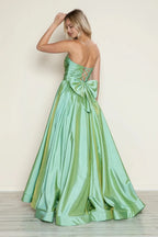 Dramatic A-Line Strapless Sleeveless Lace-Up Back Floor-Length Prom Dress