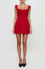 Dramatic A Line Sweetheart Neck Ruffle Strap Lace Up Back Short Length Homecoming Dress