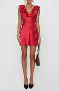 Dramatic A Line V Neck Ruffle Sleeve Tie Back Short Homecoming Dress