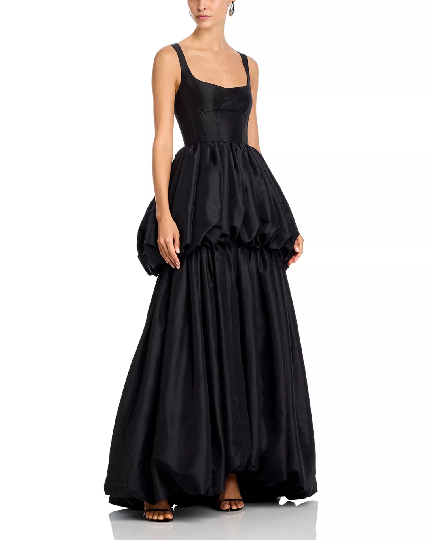 Dramatic Ballgown Square Neck Sleeveless Corset Back Floor Length For Adults Prom Dress