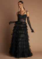 Dramatic Ballgown V Neck Sleeveless Sheer Back Floor Length For Women Prom Dress