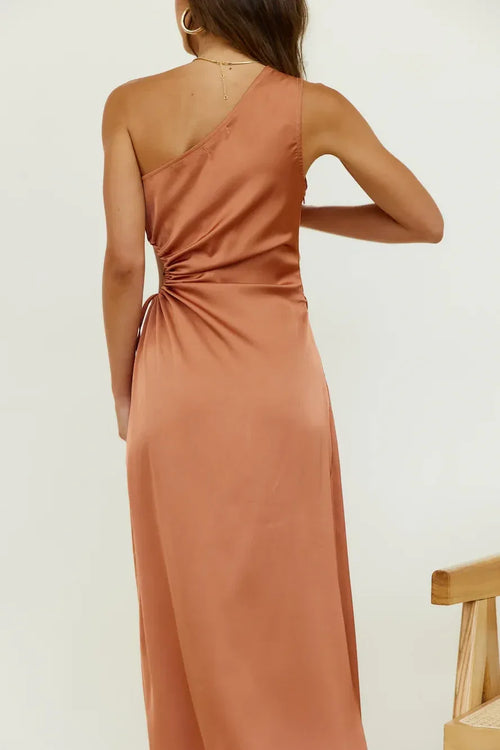 Robe de bal sirène spectaculaire à épaule dénudée, sans manches, avec découpes sur les côtés et longueur ras du sol