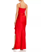 Dramatic Mermaid Square Neck Spaghetti Strap Ruffle Accent Floor Length For Ladies Prom Dress