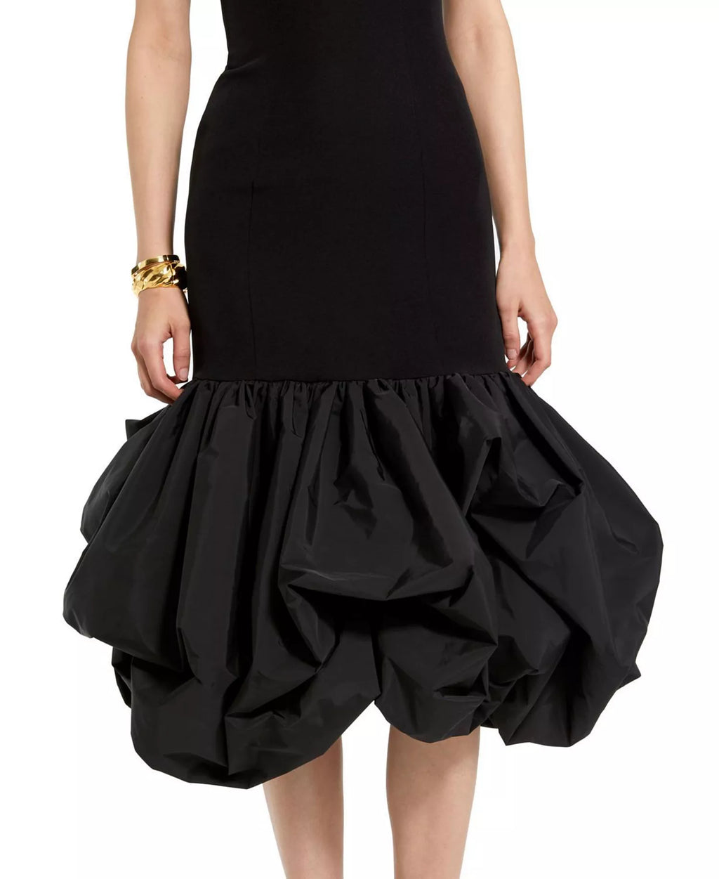 Dramatic Mermaid Strapless Open Back Voluminous Ruffle Midi Length For Sale Prom Dress