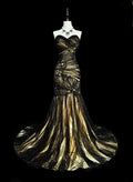 Dramatic Mermaid Strapless Sweetheart Sleeveless Lace-Up Back Floor-Length Pageant Dress