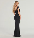 Dramatic Mermaid Sweetheart Neck Short Sleeve Zipper Back Floor Length Prom Dress
