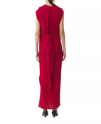 Dramatic Sheath Knot Neck Sleeveless Tie Back Slit Floor Length For Women Prom Dress