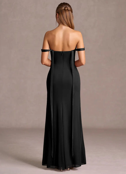 Dramatic Trumpet Sweetheart Off the Shoulder Open Back Floor Length Hot sale Prom Dress