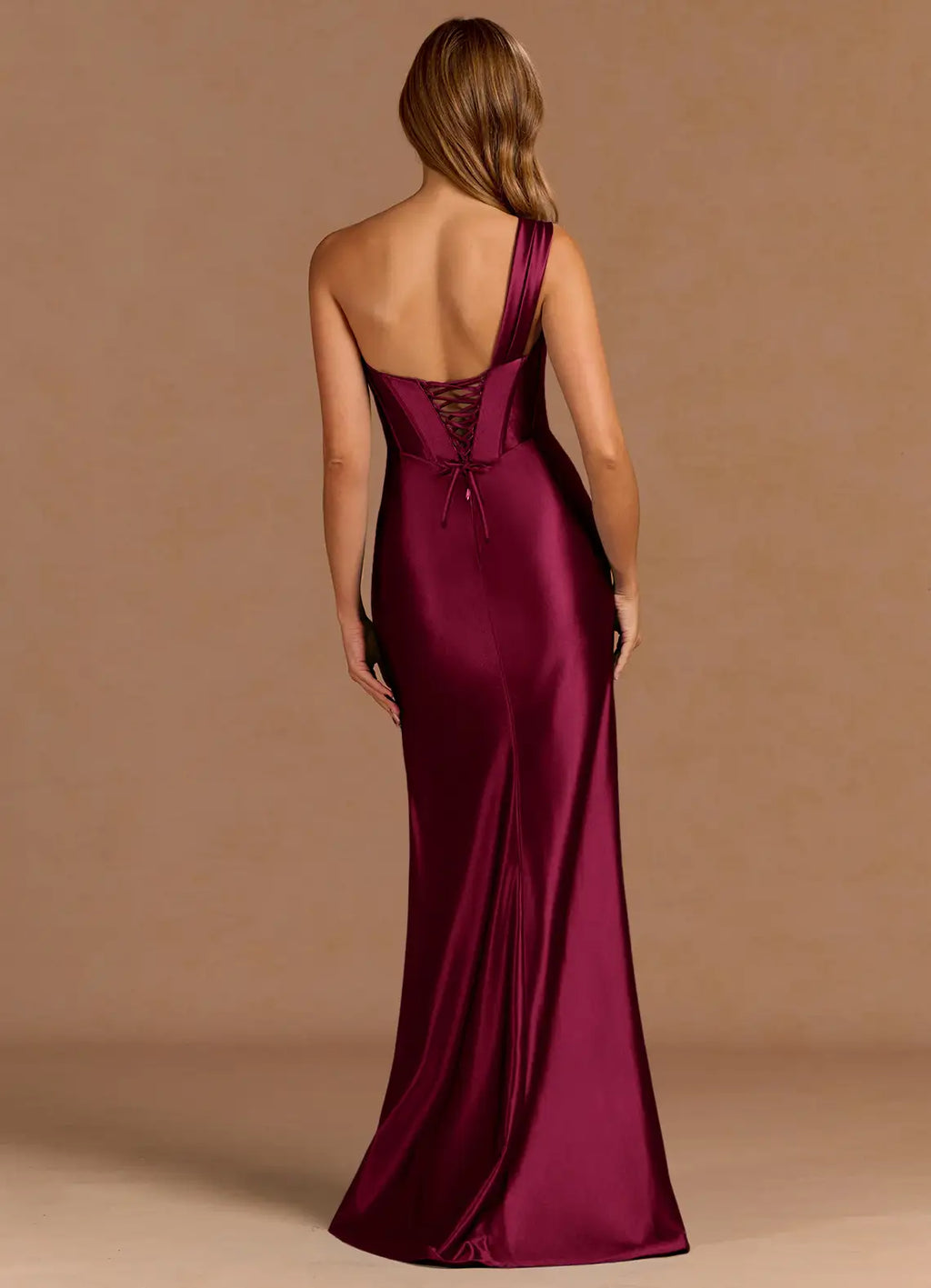 Draped One Shoulder Mermaid Sweetheart Sleeveless Lace Up Back Floor Length Female Prom Dress