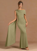 Draped Sash One Shoulder Mermaid Sleeveless Zipper Back Floor Length For Women Prom Dress