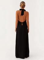 Dreamy A Line Halter Neck Sleeveless Open Back Floor Length Plus Size Evening Dress