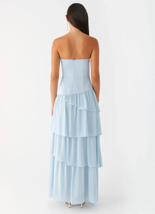 Robe de Soirée Grande Taille Longue, bustier, sans manches, coupe trapèze, à volants étagés, style rêveur