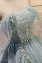 Dreamy Ball Gown Off Shoulder Short Sleeve Mini Party Dress