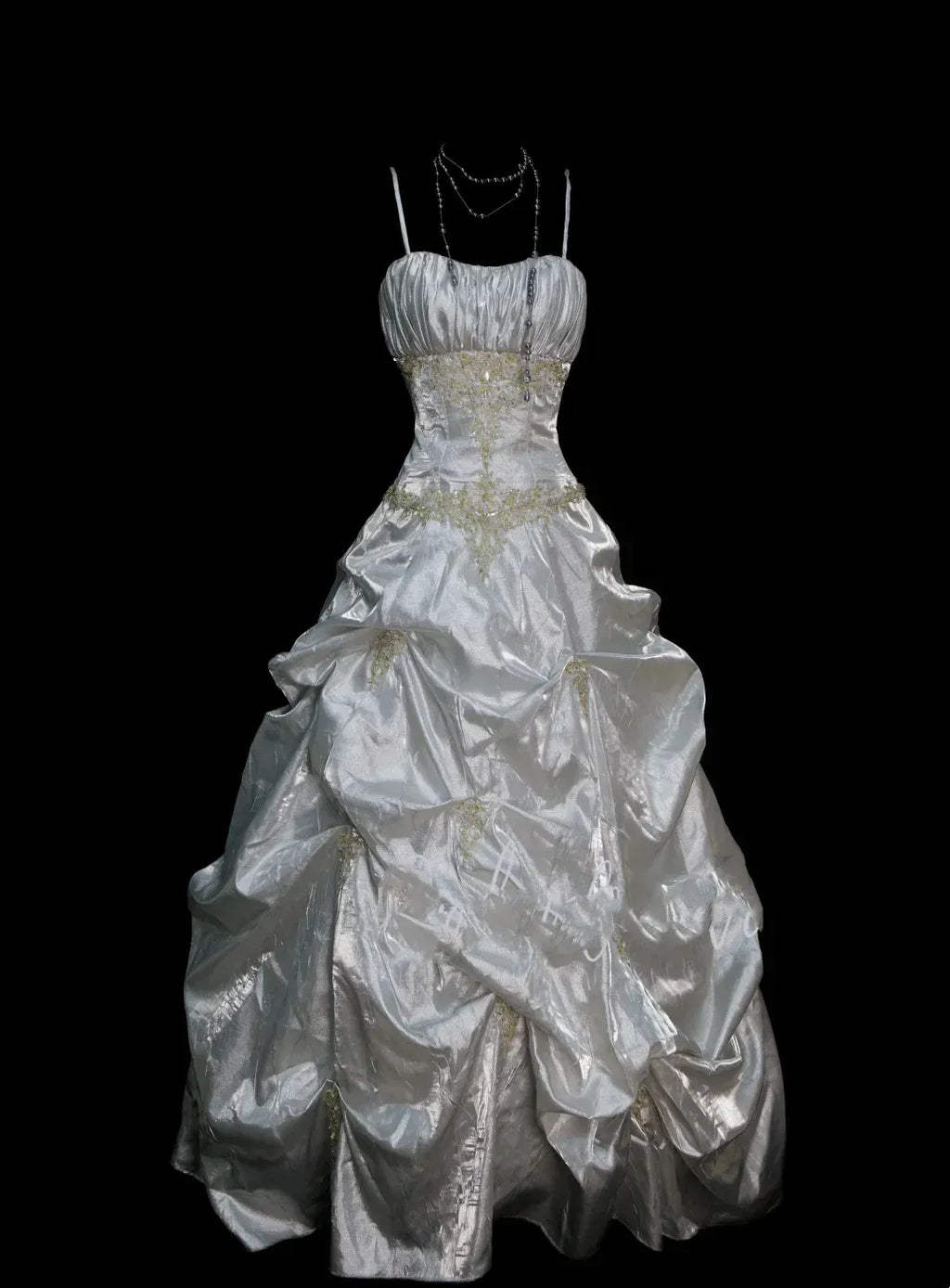 Dreamy Ball Gown Strapless Spaghetti Strap Lace-Up Back Floor-Length Bridal Dress