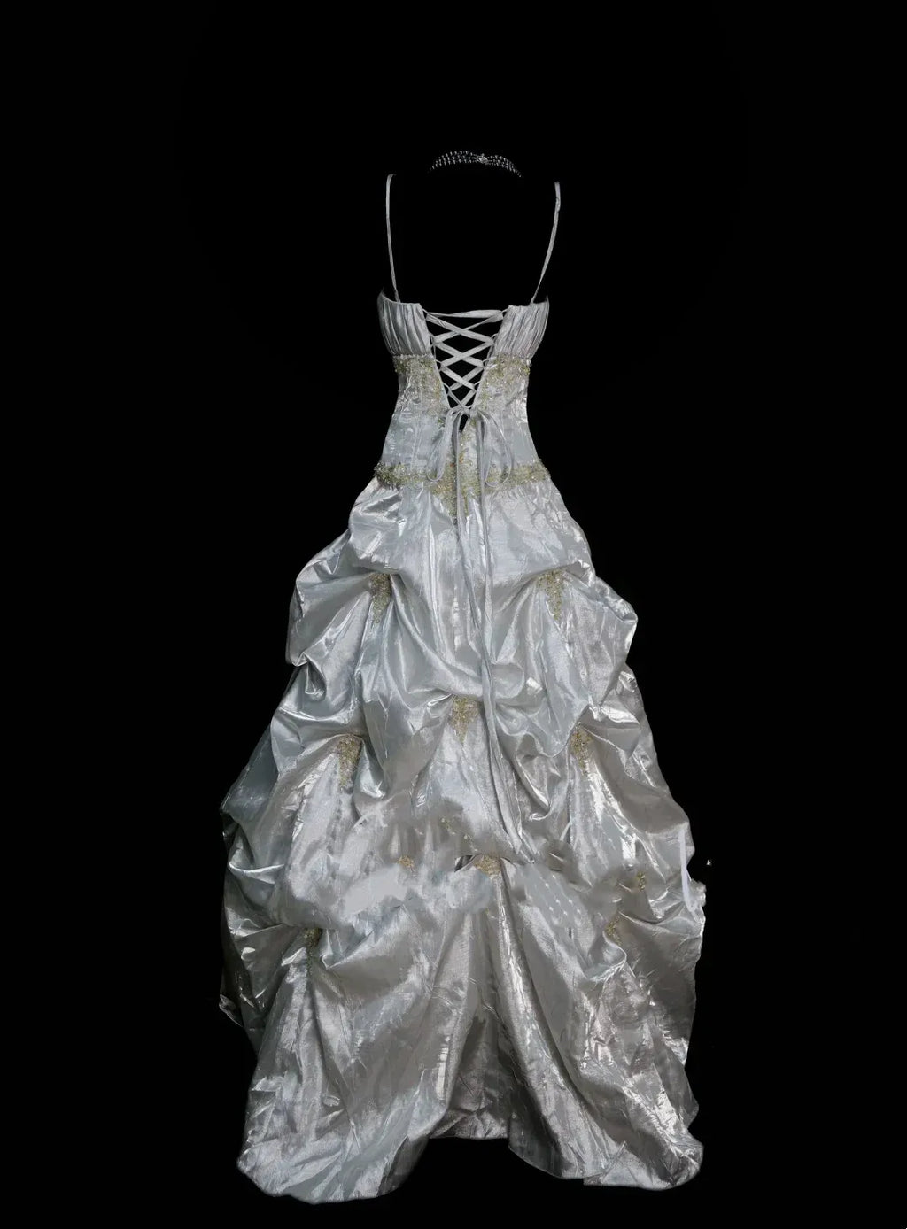 Dreamy Ball Gown Strapless Spaghetti Strap Lace-Up Back Floor-Length Bridal Dress