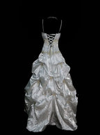 Dreamy Ball Gown Strapless Spaghetti Strap Lace-Up Back Floor-Length Bridal Dress