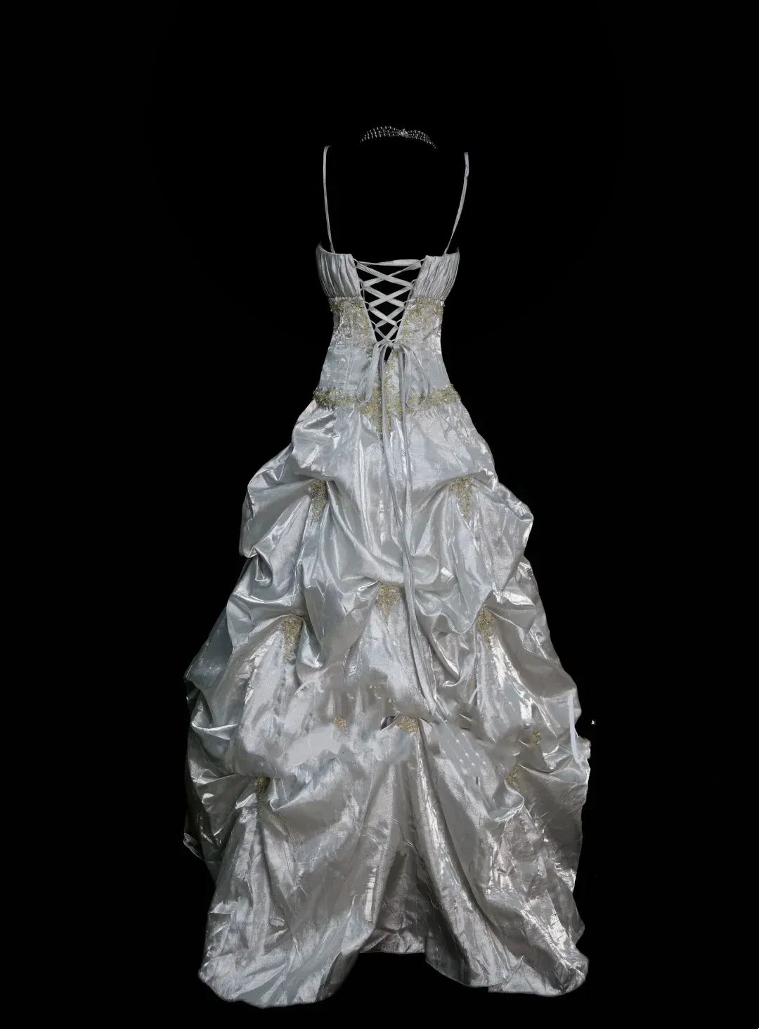 Dreamy Ball Gown Strapless Spaghetti Strap Lace-Up Back Floor-Length Bridal Dress