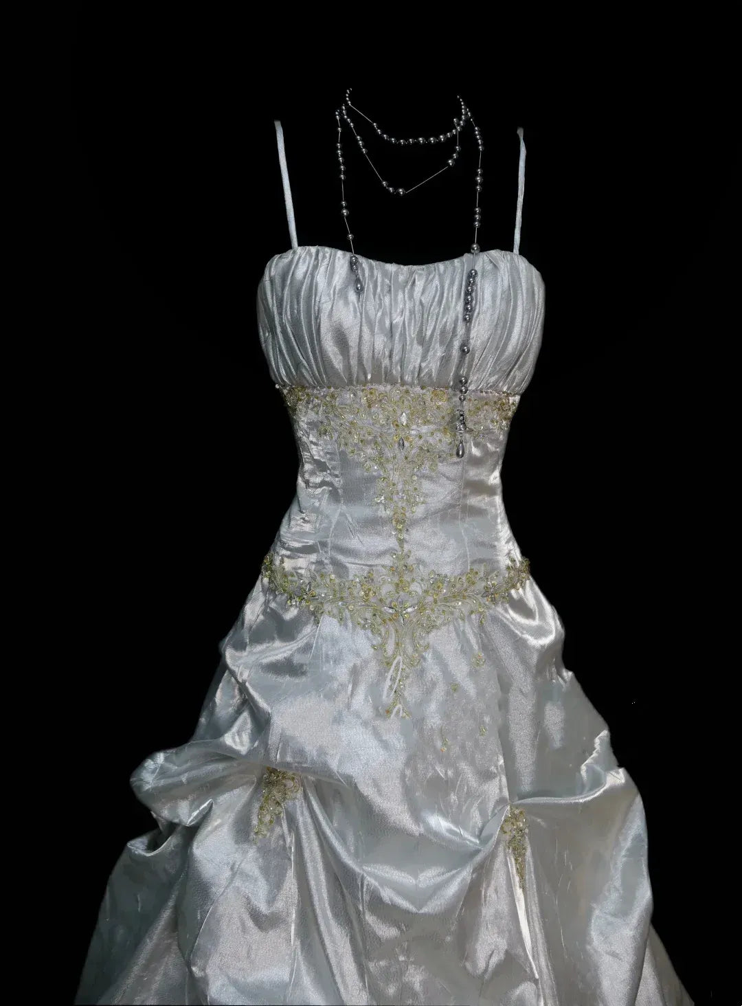 Dreamy Ball Gown Strapless Spaghetti Strap Lace-Up Back Floor-Length Bridal Dress