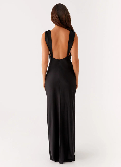 Robe de soirée longue grande taille rêvée, fourreau, col bénitier, sans manches et dos nu