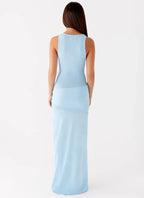 Dreamy Sheath Crew Neck Sleeveless Knotted Front Floor Length Plus Size Evening Dress
