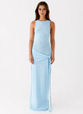 Dreamy Sheath Crew Neck Sleeveless Knotted Front Floor Length Plus Size Evening Dress