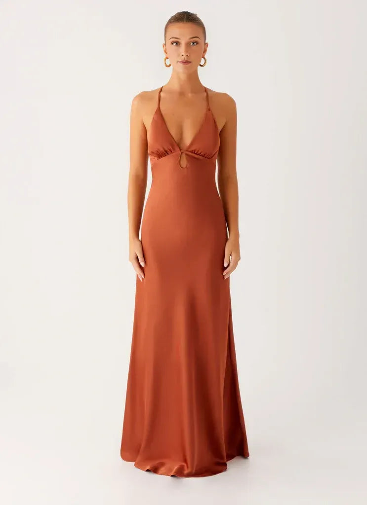 Dreamy Sheath Halter Neck Sleeveless Crisscross Back Floor Length Plus Size Evening Dress