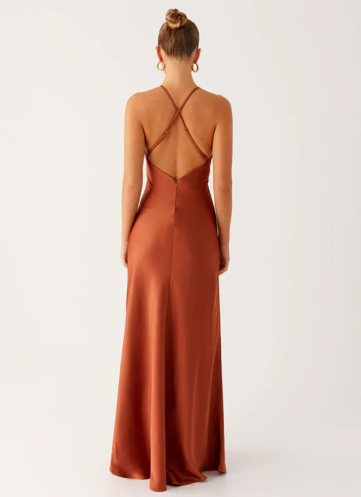 Dreamy Sheath Halter Neck Sleeveless Crisscross Back Floor Length Plus Size Evening Dress
