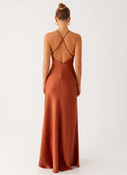 Dreamy Sheath Halter Neck Sleeveless Crisscross Back Floor Length Plus Size Evening Dress