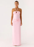 Dreamy Sheath Halter Neck Sleeveless Ruched Front Floor Length Plus Size Evening Dress