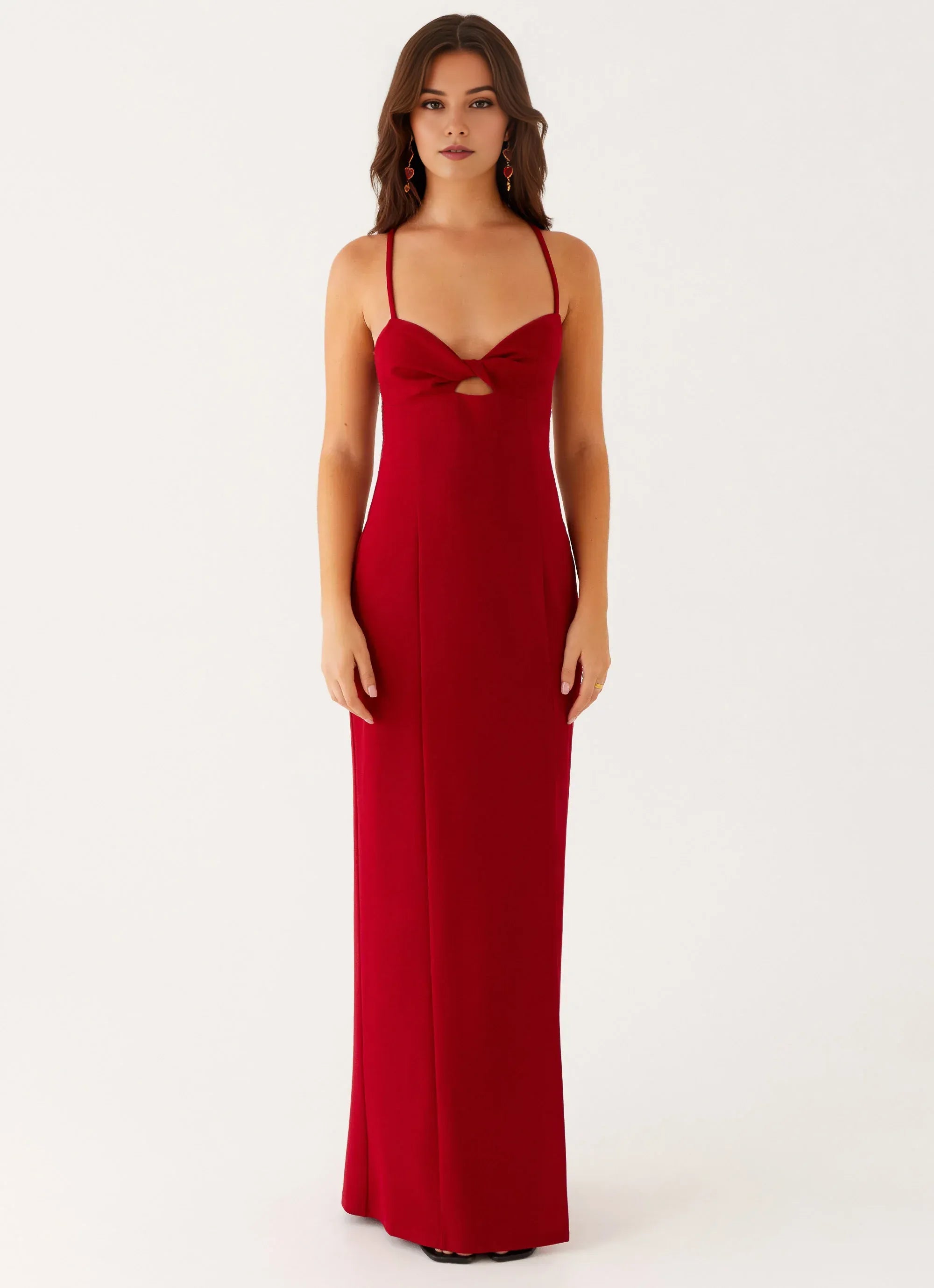 Dreamy Sheath Plunge Neck Sleeveless Lace Crisscross Back Floor Length Plus Size Evening Dress