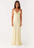 Dreamy Sheath Plunge Neck Sleeveless Ruffled Trim Floor Length Plus Size Evening Dress