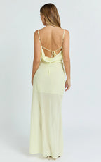 Dreamy Sheath Plunge Neck Sleeveless Tie Back Floor Length Plus Size Evening Dress