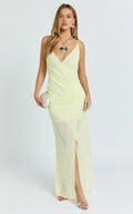 Dreamy Sheath Plunge Neck Sleeveless Tie Back Floor Length Plus Size Evening Dress