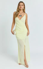 Dreamy Sheath Plunge Neck Sleeveless Tie Back Floor Length Plus Size Evening Dress