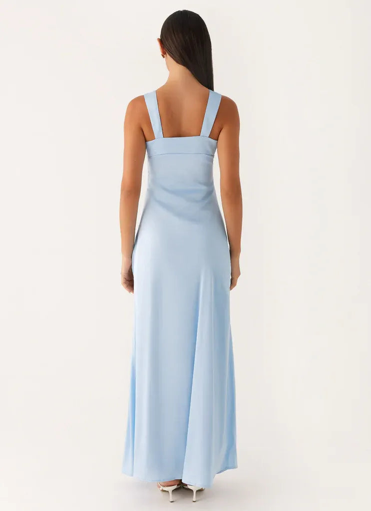 Dreamy Sheath Square Neck Sleeveless Open Back Floor Length Plus Size Evening Dress