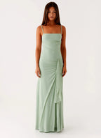Dreamy Sheath Square Neck Sleeveless Ruched Side Floor Length Plus Size Evening Dress