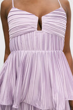 Dreamy Sheath Sweetheart Neck Sleeveless Tiered Pleat Floor Length Plus Size Prom Dress