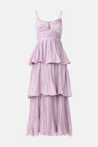 Dreamy Sheath Sweetheart Neck Sleeveless Tiered Pleat Floor Length Plus Size Prom Dress