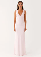 Dreamy Sheath V Neck Sleeveless Cut Out Back Floor Length Plus Size Evening Dress