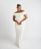 Dress Elegant Off the Shoulder Bridesmaid Dress Maxi Dress Solid Color Sage Sleeveless Column Prom Dress