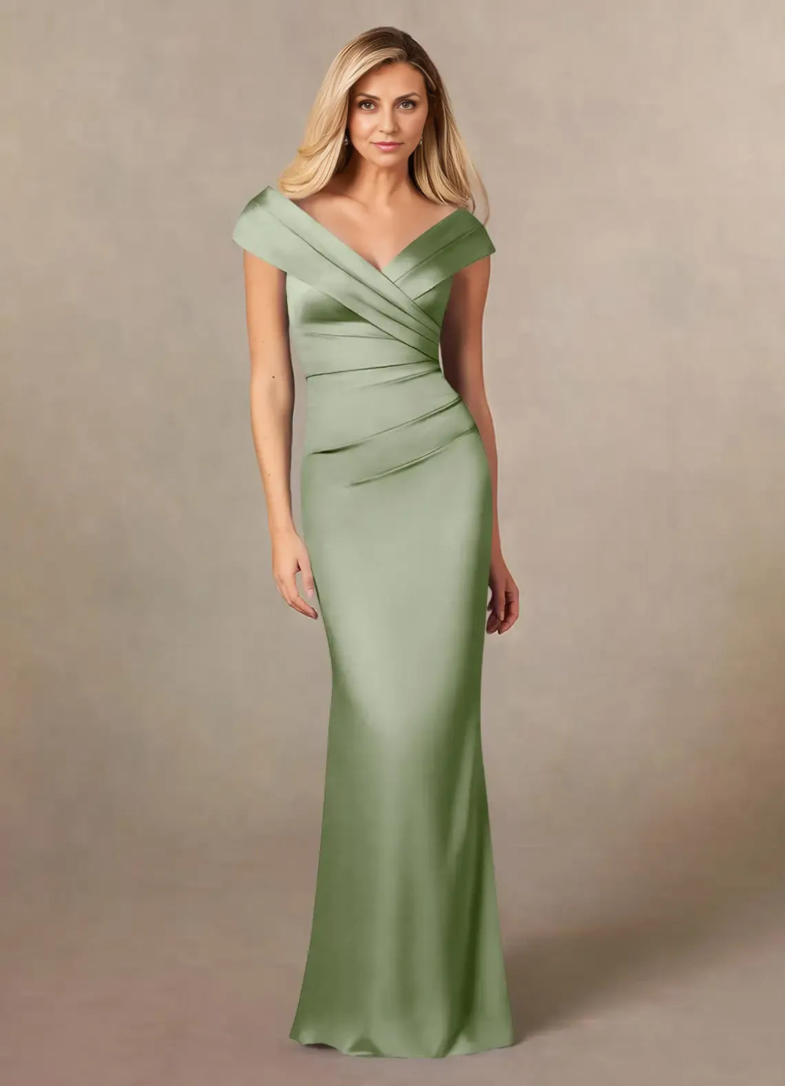 Dress Cinnamon Mermaid Pleated Mother Of The Bride Evening Dress Fashion Sleeveless Back Zip Leg Slit Mother Of The Groom Dresses