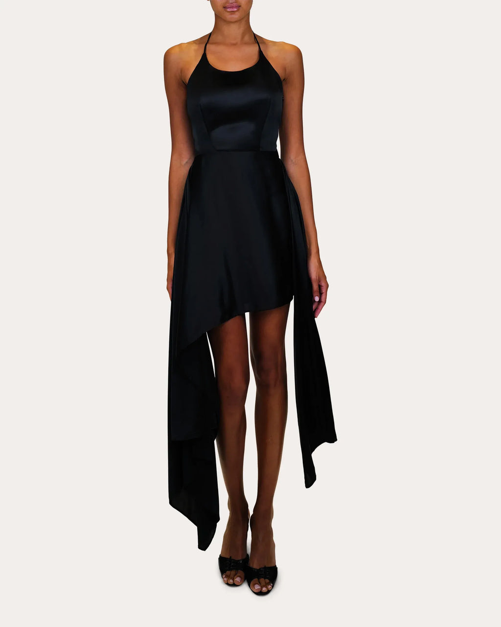 Edgy A-Line Halter-Neck Sleeveless Open Back Asymmetrical Mini For Sale Prom Dress