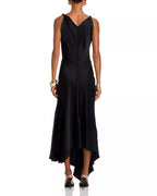 Edgy Sheath Cowl Neck Sleeveless Asymmetrical Hem Floor Length Female Prom Dress