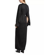Edgy Sheath Crew Neck Slit Sleeve Zipper Back Slit Floor Length For Adults Prom Dress