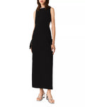 Edgy Sheath Mock Neck Sleeveless Cutout Accent High Slit Floor Length For Adults Prom Dress