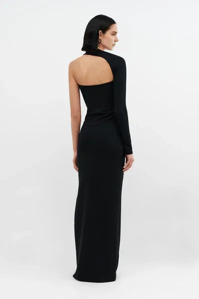 Edgy Sheath One Shoulder Long Sleeve Cut Out Back Floor Length For Sale Prom Dress