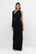Edgy Sheath One Shoulder Long Sleeve Cut Out Back Floor Length For Sale Prom Dress