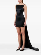 Edgy Sheath Square Neck Sleeveless Cut Out Back High Low Train Prom Dress