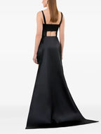 Edgy Sheath Square Neck Sleeveless Cut Out Back High Low Train Prom Dress